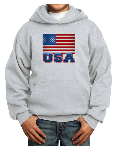 USA Flag Youth Hoodie Pullover Sweatshirt by TooLoud-Youth Hoodie-TooLoud-Ash-XS-Davson Sales