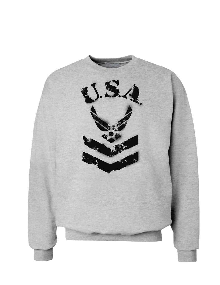 USA Military Air Force Stencil Logo Sweatshirt-Sweatshirts-TooLoud-White-Small-Davson Sales