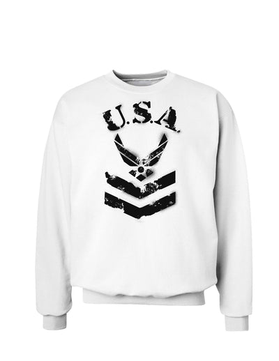 USA Military Air Force Stencil Logo Sweatshirt-Sweatshirts-TooLoud-White-Small-Davson Sales