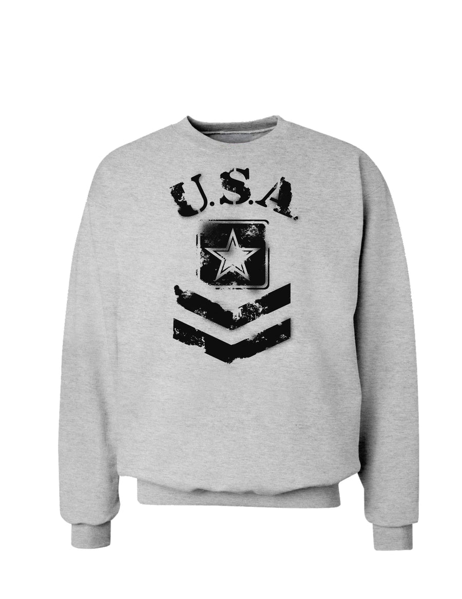 USA Military Army Stencil Logo Sweatshirt-Sweatshirts-TooLoud-White-Small-Davson Sales