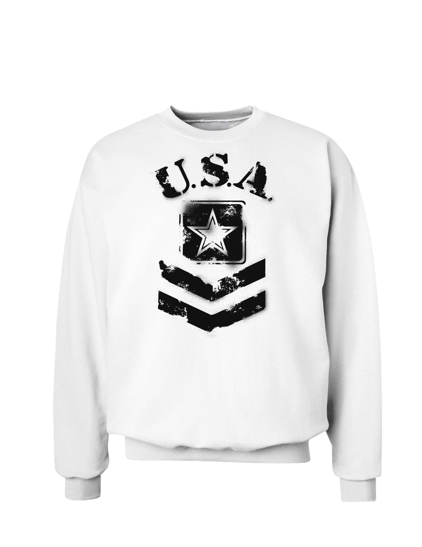 USA Military Army Stencil Logo Sweatshirt-Sweatshirts-TooLoud-White-Small-Davson Sales