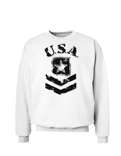 USA Military Army Stencil Logo Sweatshirt-Sweatshirts-TooLoud-White-Small-Davson Sales