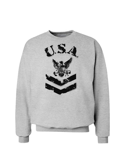 USA Military Navy Stencil Logo Sweatshirt-Sweatshirts-TooLoud-AshGray-Small-Davson Sales