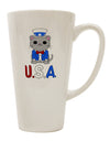 USA Patriotic Cat 16 Ounce Conical Latte Coffee Mug - Expertly Crafted Drinkware by TooLoud-Conical Latte Mug-TooLoud-White-Davson Sales