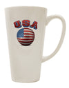 USA Soccer Ball Flag Conical Latte Coffee Mug - Expertly Crafted Drinkware TooLoud-Conical Latte Mug-TooLoud-White-Davson Sales