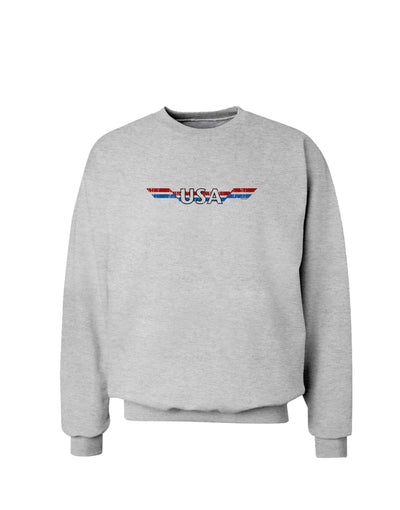 USA Stripes Vintage Sweatshirt-Sweatshirts-TooLoud-AshGray-Small-Davson Sales