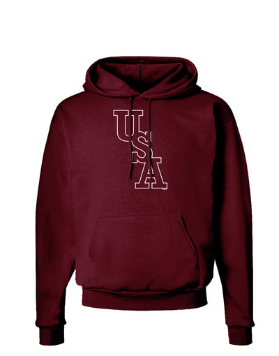 USA Text Dark Hoodie Sweatshirt-Hoodie-TooLoud-Maroon-Small-Davson Sales