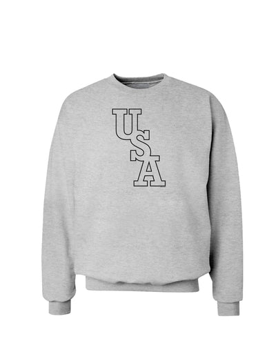 USA Text Sweatshirt-Sweatshirts-TooLoud-AshGray-Small-Davson Sales