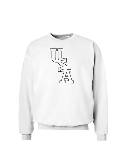 USA Text Sweatshirt-Sweatshirts-TooLoud-White-Small-Davson Sales