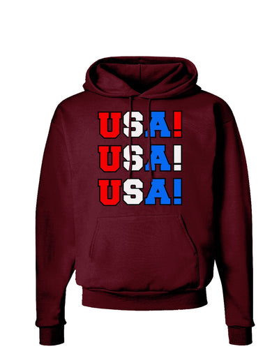 USA! USA! USA! Dark Hoodie Sweatshirt-Hoodie-TooLoud-Maroon-Small-Davson Sales