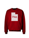 Utah - United States Shape Adult Dark Sweatshirt by TooLoud-Sweatshirts-TooLoud-Deep-Red-Small-Davson Sales