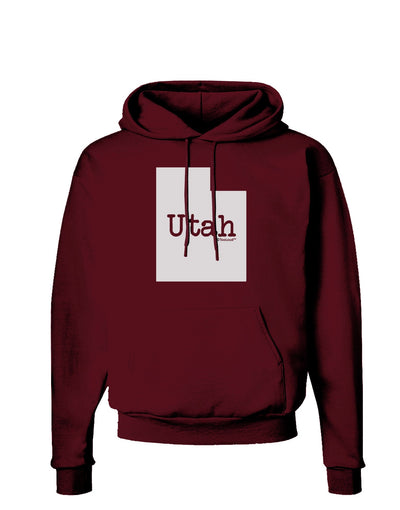 Utah - United States Shape Dark Hoodie Sweatshirt by TooLoud-Hoodie-TooLoud-Maroon-Small-Davson Sales