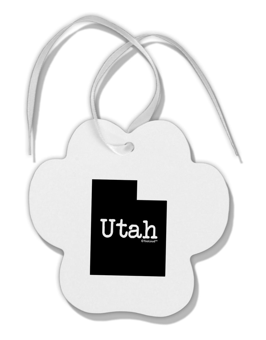 Utah - United States Shape Paw Print Shaped Ornament by TooLoud-Ornament-TooLoud-White-Davson Sales