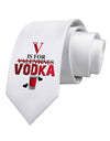 V Is For Vodka Printed White Necktie