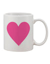 Valentine's Day 11 oz Coffee Mug with a Striking Big Pink Heart Design - TooLoud-11 OZ Coffee Mug-TooLoud-White-Davson Sales