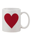 Valentine's Day 11 oz Coffee Mug with Striking Big Red Heart Design - TooLoud-11 OZ Coffee Mug-TooLoud-White-Davson Sales