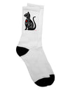 Valentine's Day Adult Crew Socks featuring Beloved Feline Companion - by TooLoud-Socks-TooLoud-White-Ladies-4-6-Davson Sales