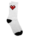 Valentine's Day Adult Crew Socks - Pixel Heart Design 1 - TooLoud-Socks-TooLoud-White-Ladies-4-6-Davson Sales