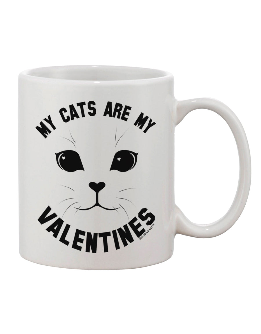 Valentine's Day Delight: Exquisite 11 oz Printed Coffee Mug for Feline Lovers - TooLoud