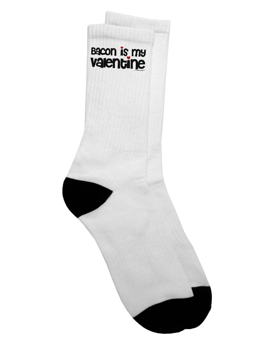 Valentine's Day Exclusive: Adult Crew Socks featuring Bacon Design - TooLoud-Socks-TooLoud-White-Ladies-4-6-Davson Sales