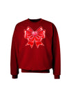 Valentine's Day Heart Bow Adult Dark Sweatshirt-Sweatshirts-TooLoud-Deep-Red-Small-Davson Sales