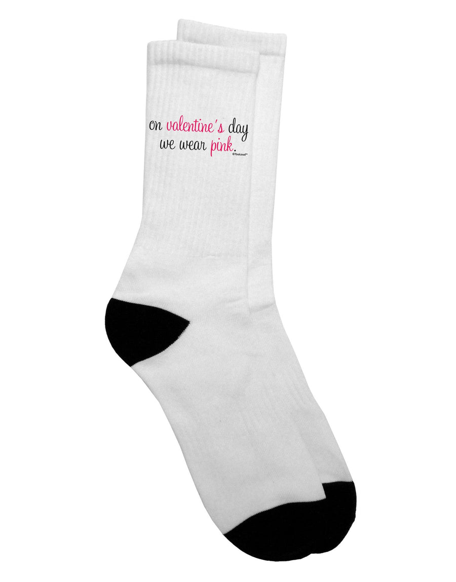 Valentine's Day Pink Adult Crew Socks - Expertly Crafted by TooLoud-Socks-TooLoud-White-Ladies-4-6-Davson Sales