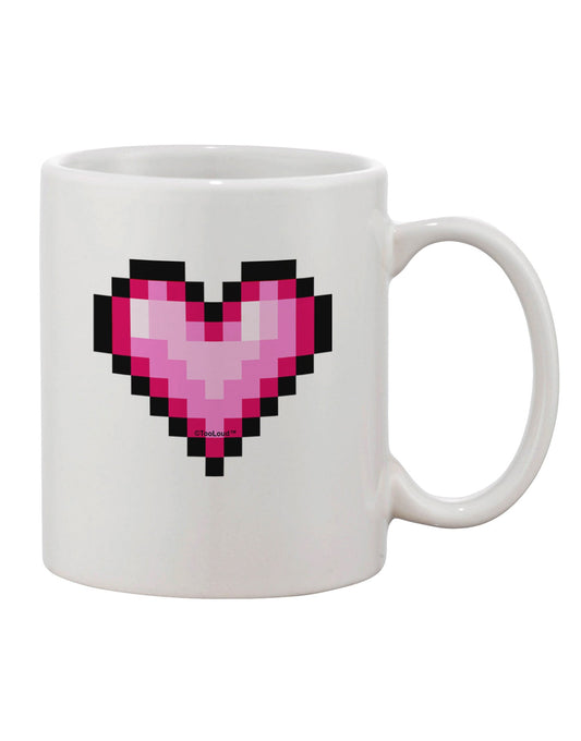 Valentine's Day Printed 11 oz Coffee Mug with Pixel Heart Design - Crafted by a Drinkware Expert-11 OZ Coffee Mug-TooLoud-White-Davson Sales