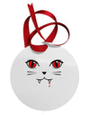 Vamp Kitty Circular Metal Ornament-Ornament-TooLoud-White-Davson Sales