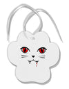 Vamp Kitty Paw Print Shaped Ornament-Ornament-TooLoud-White-Davson Sales