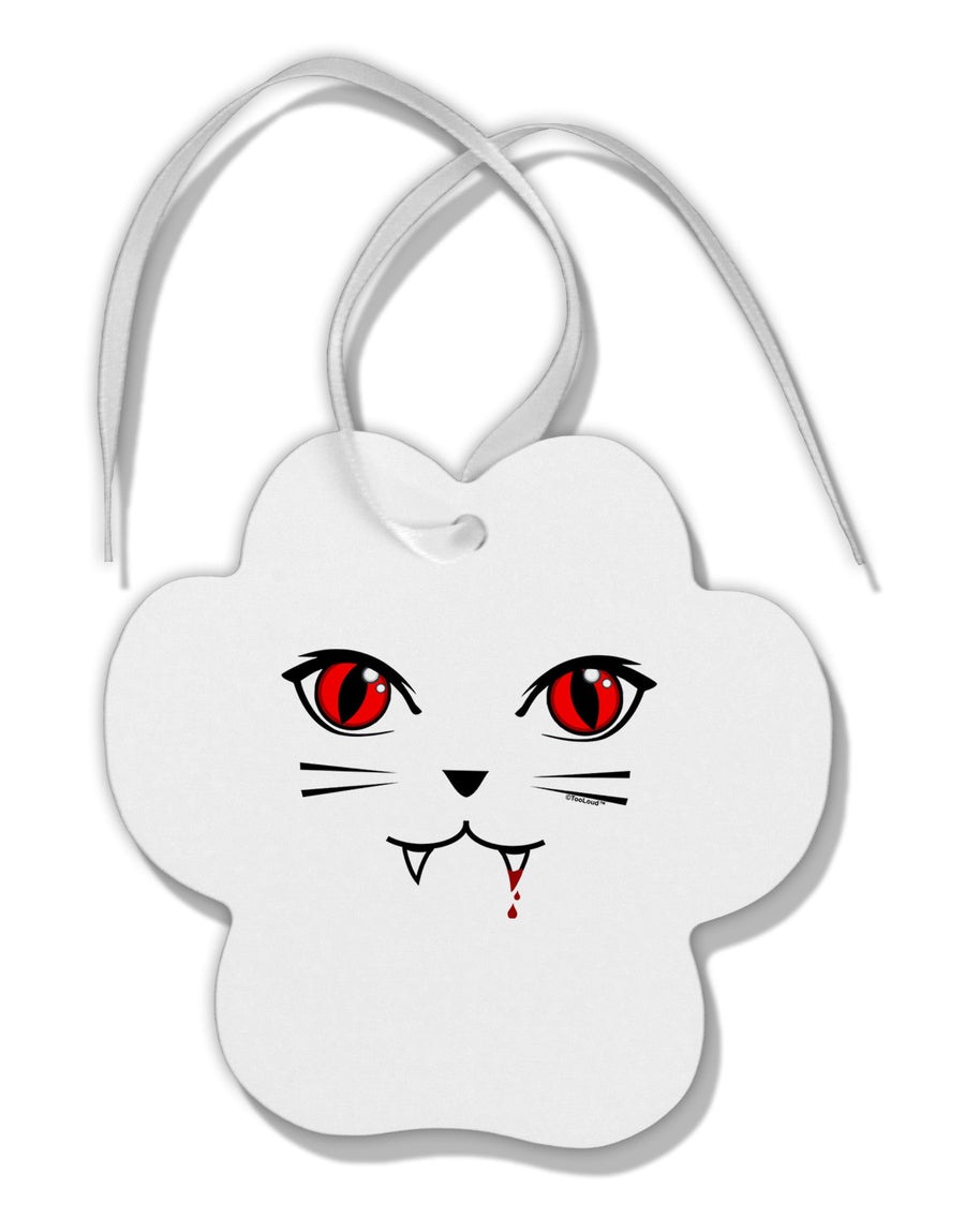 Vamp Kitty Paw Print Shaped Ornament-Ornament-TooLoud-White-Davson Sales