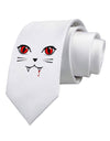 Vamp Kitty Printed White Necktie