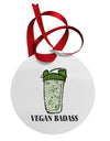 Vegan Badass Bottle Print Circular Metal Ornament-Ornament-TooLoud-Davson Sales