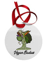 Vegan Badass Circular Metal Ornament-Ornament-TooLoud-Davson Sales