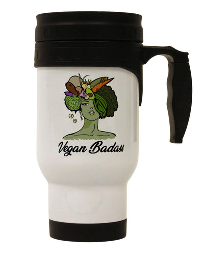 Vegan Badass Stainless Steel 14 OZ Travel Mug - Expertly Crafted for Drinkware Enthusiasts-Travel Mugs-TooLoud-Davson Sales