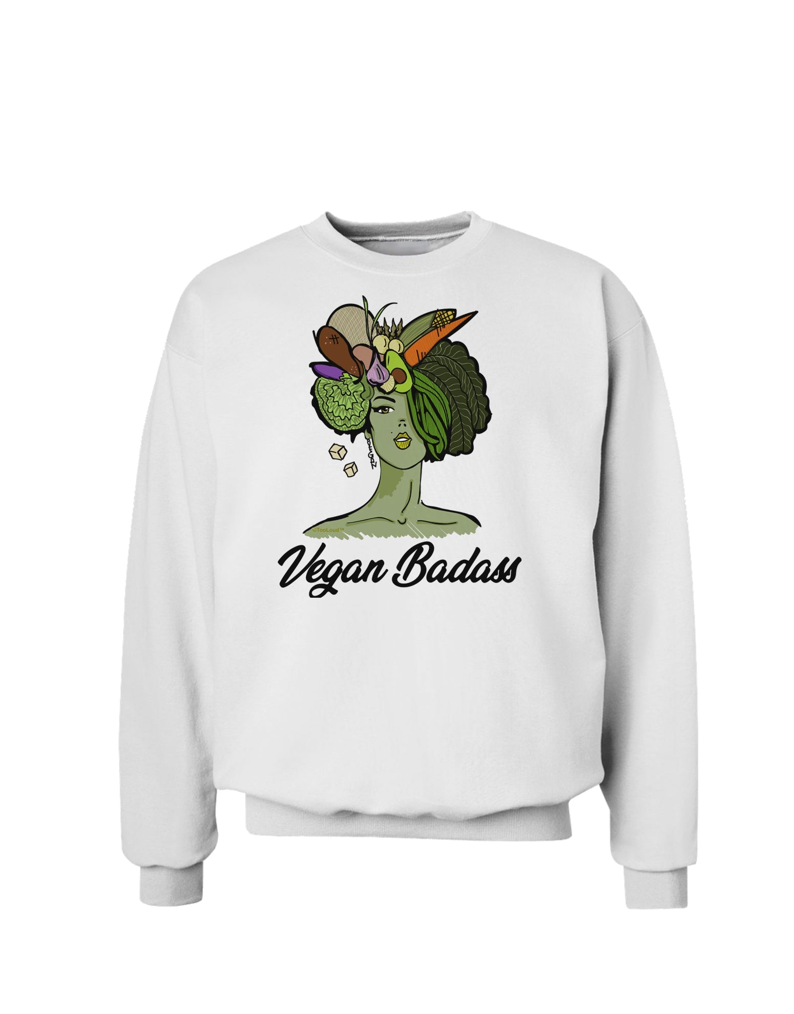 Vegan Badass Sweatshirt-Sweatshirts-TooLoud-White-Small-Davson Sales
