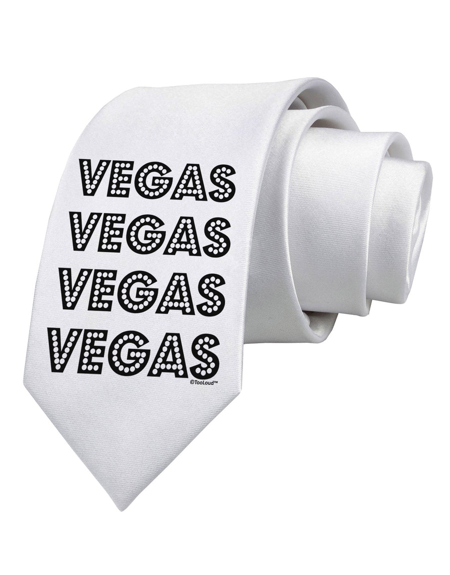 Vegas - Vegas Style Show Lights Printed White Necktie by TooLoud