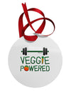 Veggie Powered Circular Metal Ornament-Ornament-TooLoud-White-Davson Sales