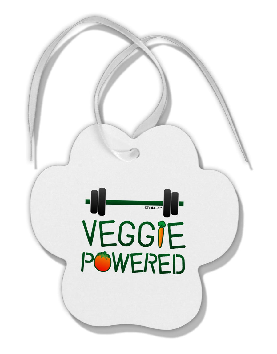 Veggie Powered Paw Print Shaped Ornament-Ornament-TooLoud-White-Davson Sales