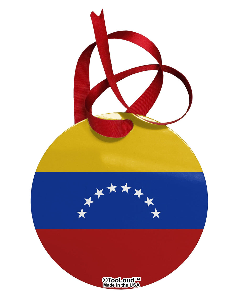 Venezuela Flag AOP Circular Metal Ornament All Over Print by TooLoud-Ornament-TooLoud-White-Davson Sales