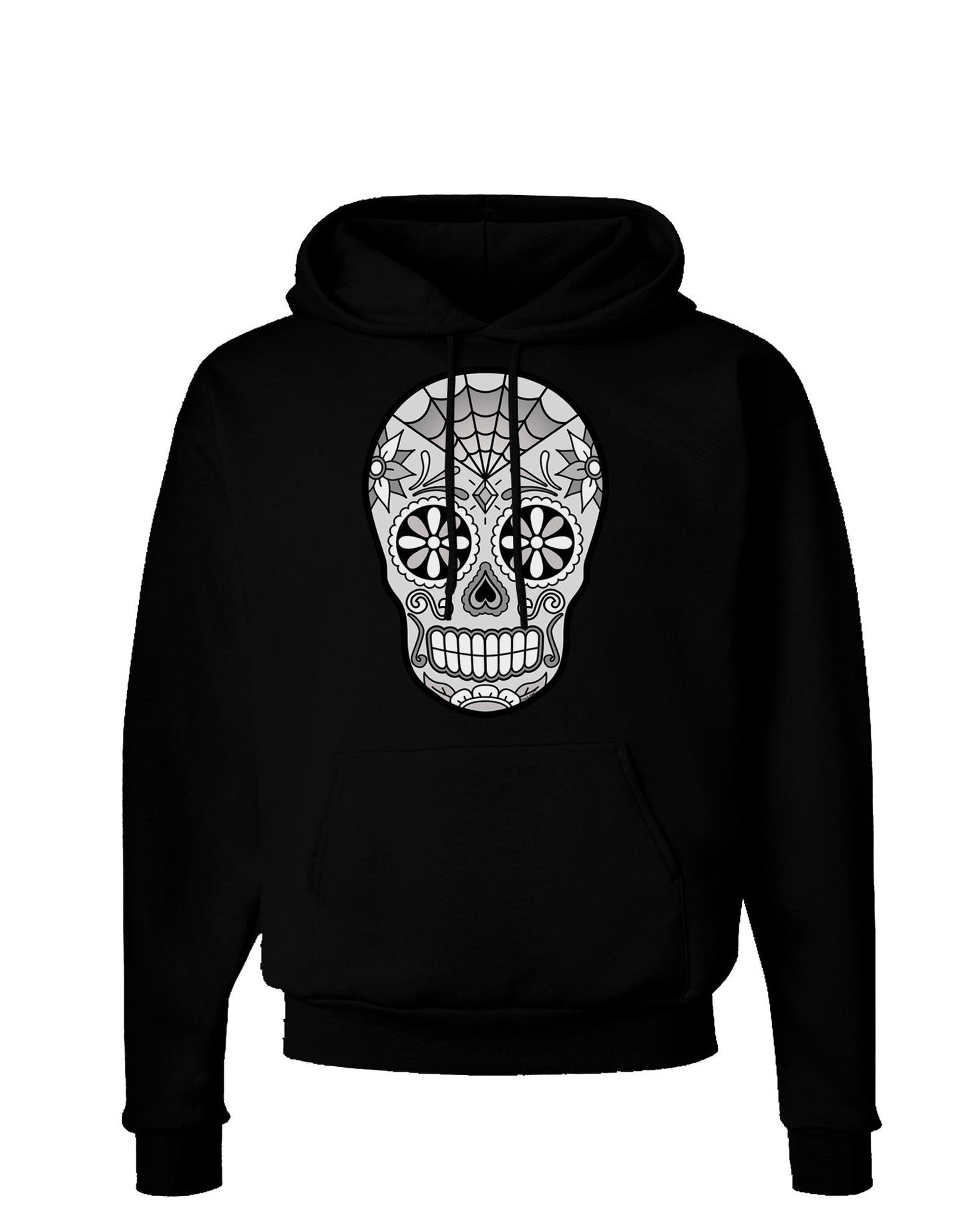 Version 10 Grayscale Day of the Dead Calavera Dark Hoodie Sweatshirt-Hoodie-TooLoud-Black-Small-Davson Sales