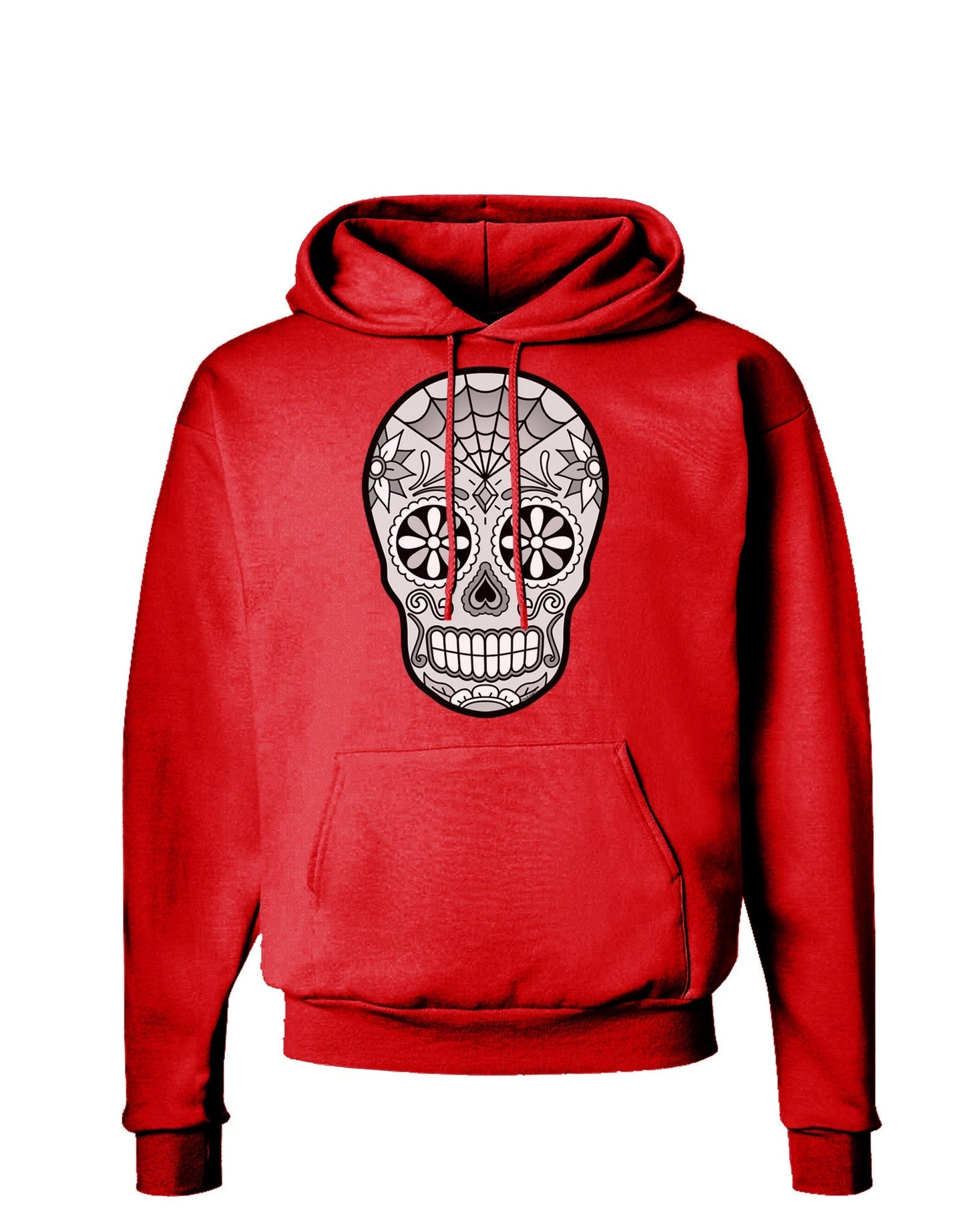 Version 10 Grayscale Day of the Dead Calavera Dark Hoodie Sweatshirt-Hoodie-TooLoud-Red-Small-Davson Sales