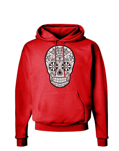 Version 10 Grayscale Day of the Dead Calavera Dark Hoodie Sweatshirt-Hoodie-TooLoud-Red-Small-Davson Sales