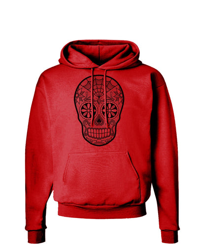 Version 10 Grayscale Day of the Dead Calavera Hoodie Sweatshirt-Hoodie-TooLoud-Red-Small-Davson Sales