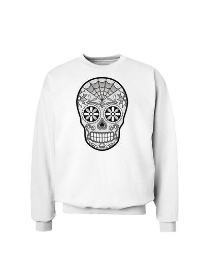 Version 10 Grayscale Day of the Dead Calavera Sweatshirt-Sweatshirts-TooLoud-White-Small-Davson Sales