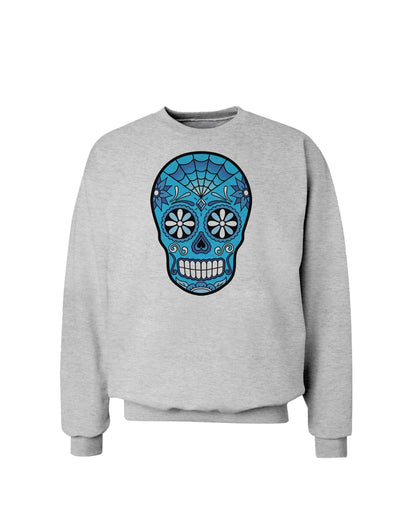 Version 3 Blue Day of the Dead Calavera Sweatshirt-Sweatshirts-TooLoud-AshGray-Small-Davson Sales