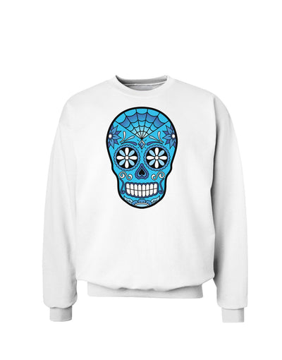 Version 3 Blue Day of the Dead Calavera Sweatshirt-Sweatshirts-TooLoud-White-Small-Davson Sales