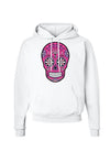 Version 4 Pink Day of the Dead Calavera Hoodie Sweatshirt-Hoodie-TooLoud-White-Small-Davson Sales