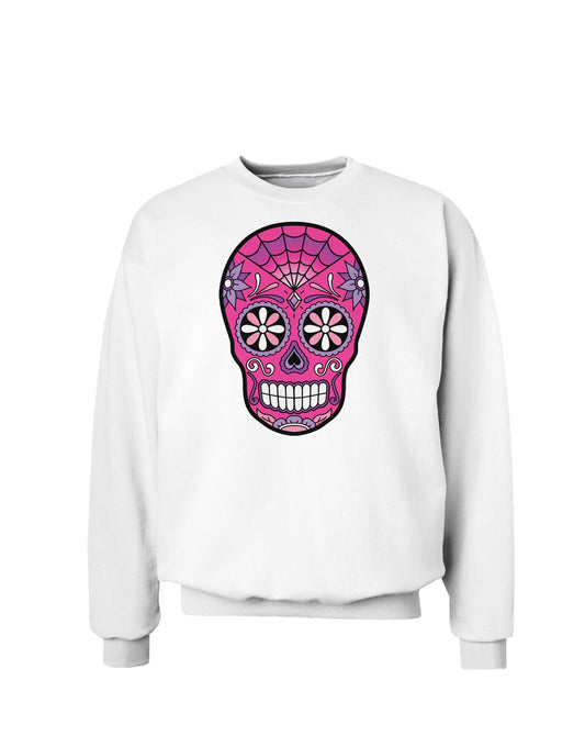 Version 4 Pink Day of the Dead Calavera Sweatshirt-Sweatshirts-TooLoud-White-Small-Davson Sales