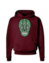 Version 5 Green Day of the Dead Calavera Dark Hoodie Sweatshirt-Hoodie-TooLoud-Maroon-Small-Davson Sales