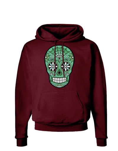 Version 5 Green Day of the Dead Calavera Dark Hoodie Sweatshirt-Hoodie-TooLoud-Maroon-Small-Davson Sales